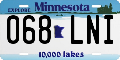 MN license plate 068LNI