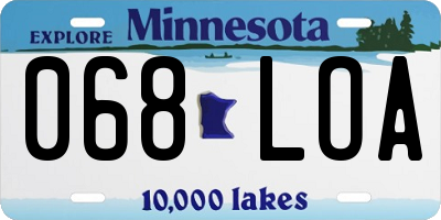 MN license plate 068LOA