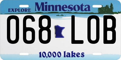 MN license plate 068LOB