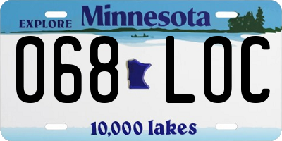 MN license plate 068LOC