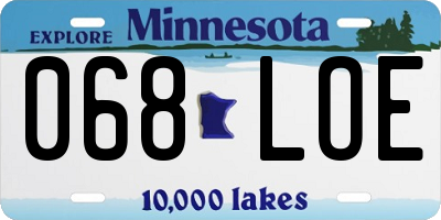 MN license plate 068LOE