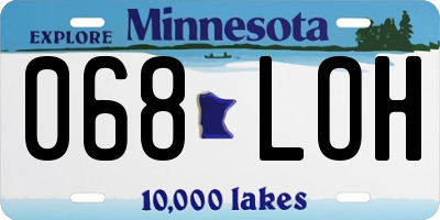 MN license plate 068LOH