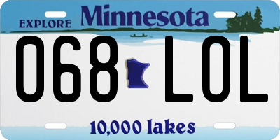 MN license plate 068LOL