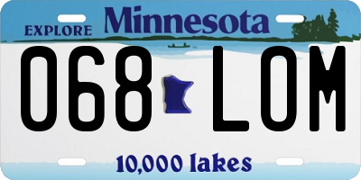 MN license plate 068LOM