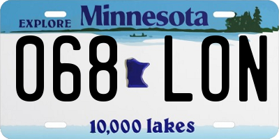MN license plate 068LON