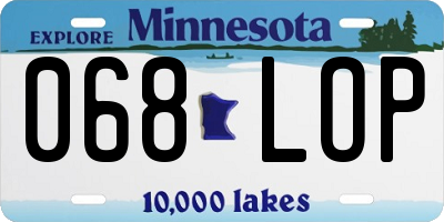 MN license plate 068LOP