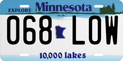 MN license plate 068LOW