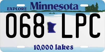 MN license plate 068LPC