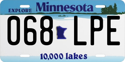 MN license plate 068LPE