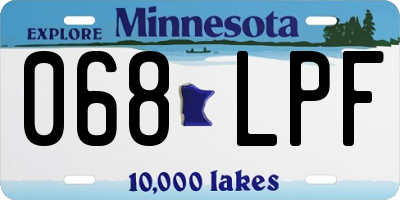 MN license plate 068LPF