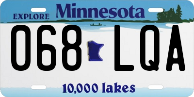 MN license plate 068LQA