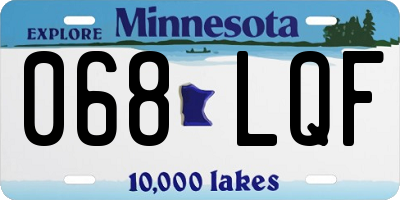MN license plate 068LQF