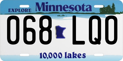 MN license plate 068LQO