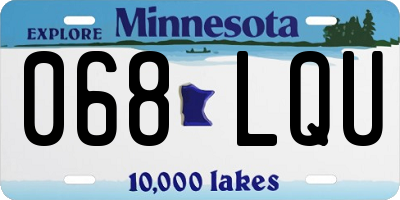 MN license plate 068LQU