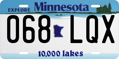 MN license plate 068LQX