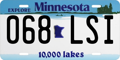 MN license plate 068LSI