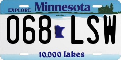 MN license plate 068LSW