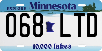 MN license plate 068LTD