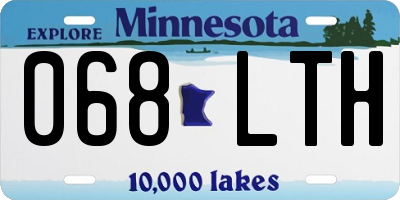 MN license plate 068LTH