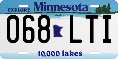 MN license plate 068LTI