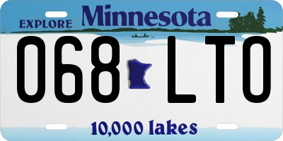 MN license plate 068LTO