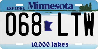 MN license plate 068LTW