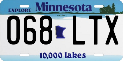 MN license plate 068LTX