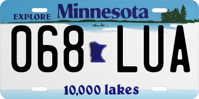 MN license plate 068LUA
