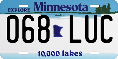 MN license plate 068LUC