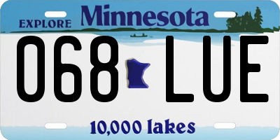 MN license plate 068LUE