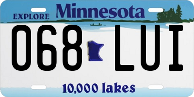 MN license plate 068LUI