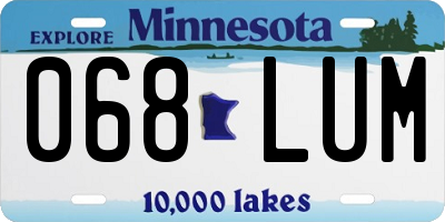 MN license plate 068LUM