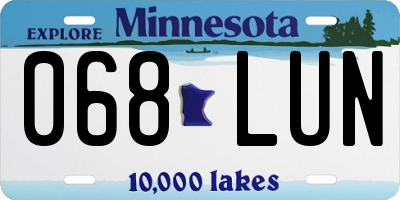 MN license plate 068LUN