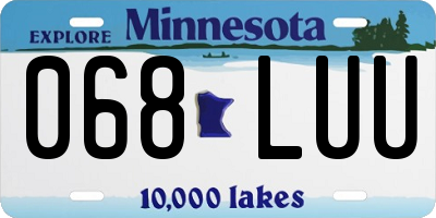 MN license plate 068LUU