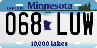 MN license plate 068LUW