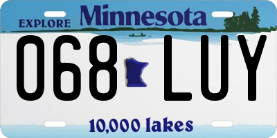 MN license plate 068LUY