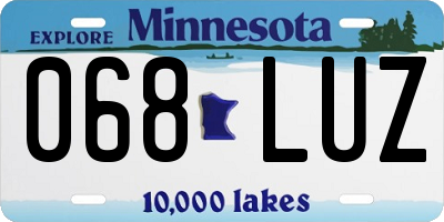 MN license plate 068LUZ