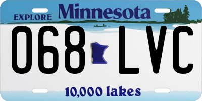 MN license plate 068LVC