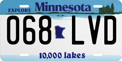 MN license plate 068LVD