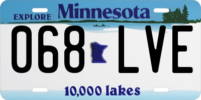 MN license plate 068LVE