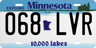 MN license plate 068LVR