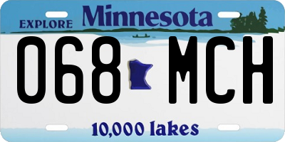 MN license plate 068MCH
