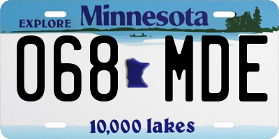 MN license plate 068MDE