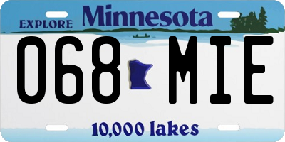 MN license plate 068MIE