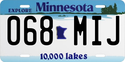 MN license plate 068MIJ