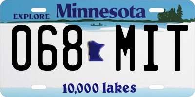 MN license plate 068MIT