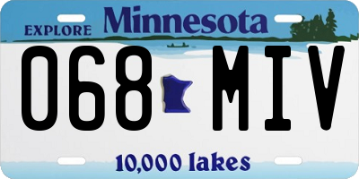 MN license plate 068MIV