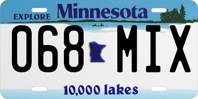 MN license plate 068MIX