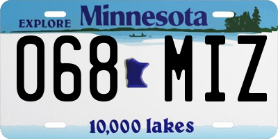 MN license plate 068MIZ