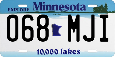 MN license plate 068MJI